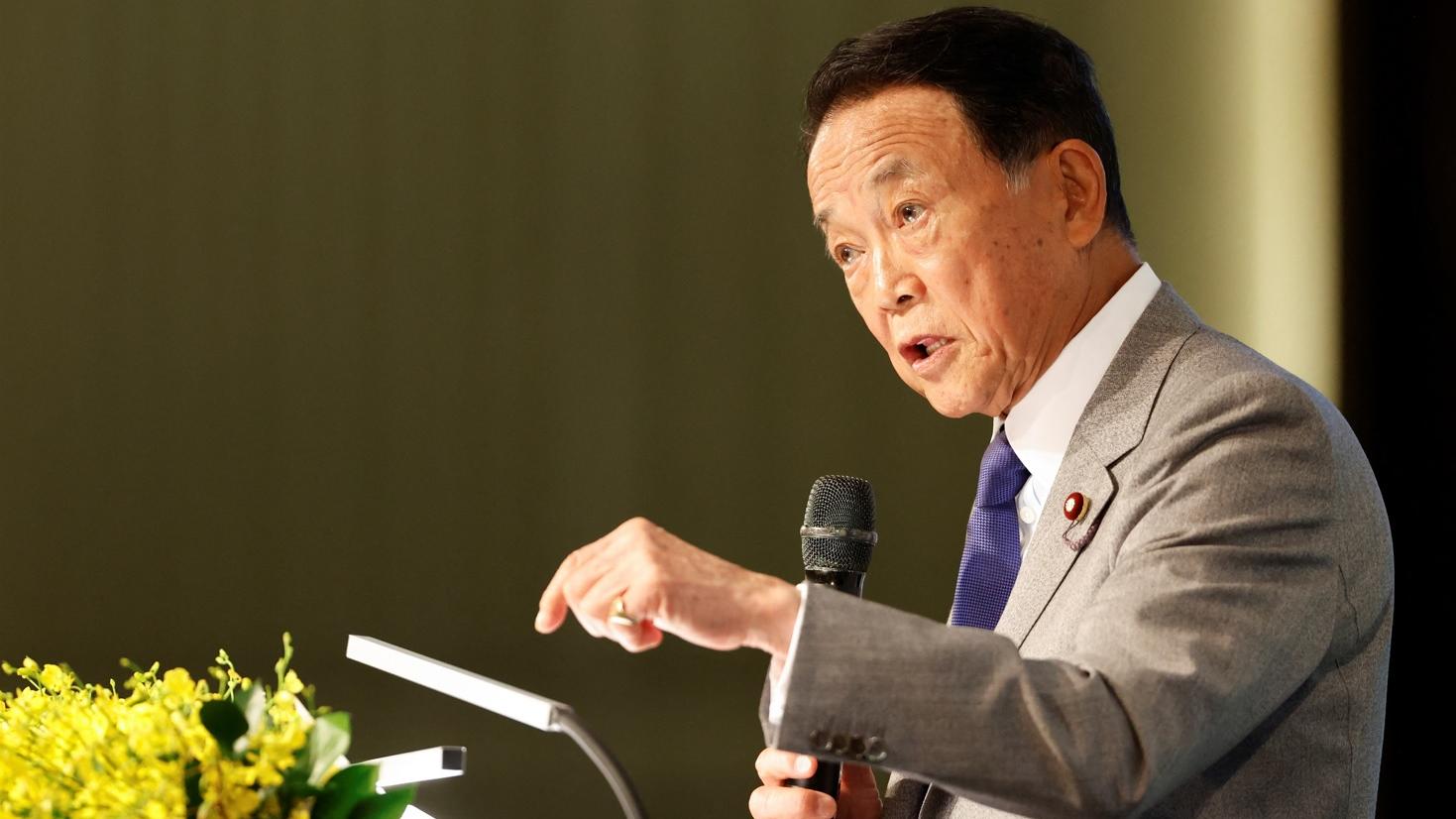 日本執政自民黨總裁麻生太郎。(資料圖片)