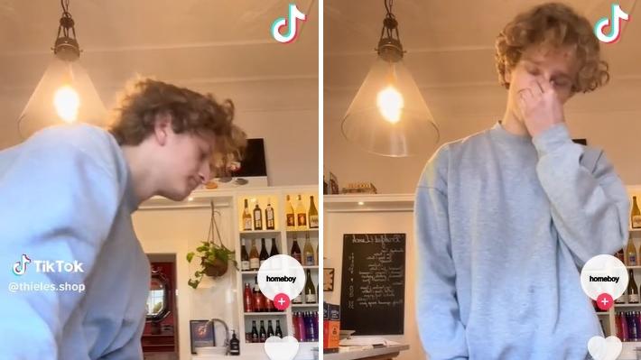 Tom頹爆拍片，抱怨咖啡店「零客人」。(互聯網)