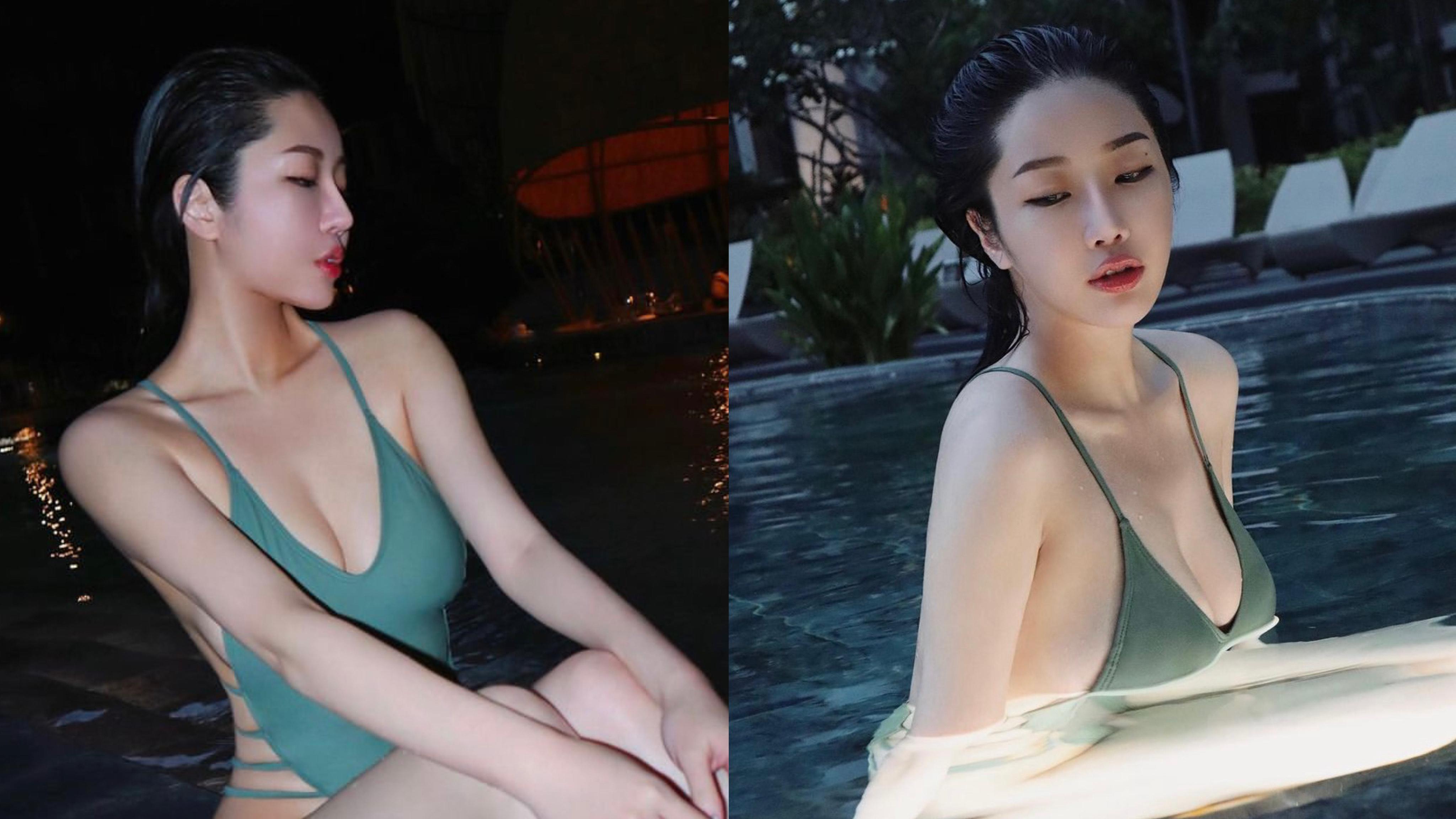 崔碧珈曬性感噴血泳照 驚現間尺鼻惹整容疑雲