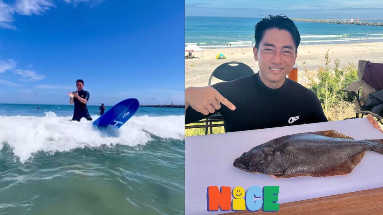 福島核污水｜日本型男議員小泉進次郎衝浪後食魚生「安全又美味」