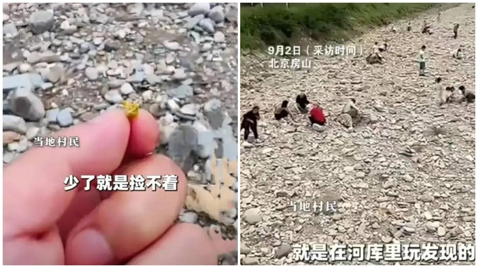 京暴雨｜洪水過後河道現「碎金」引上百村民搶撈　即場回收價每克100元（有片）