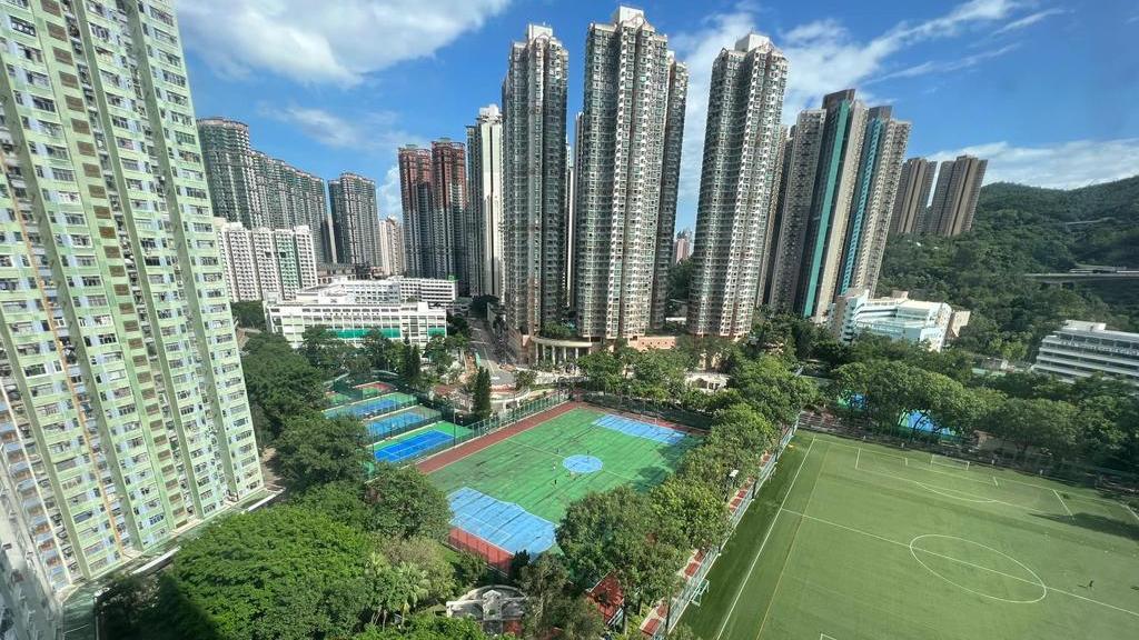 單位位處南方，面向寶翠公園球場，翠綠景致非常開揚吸引。(代理提供)