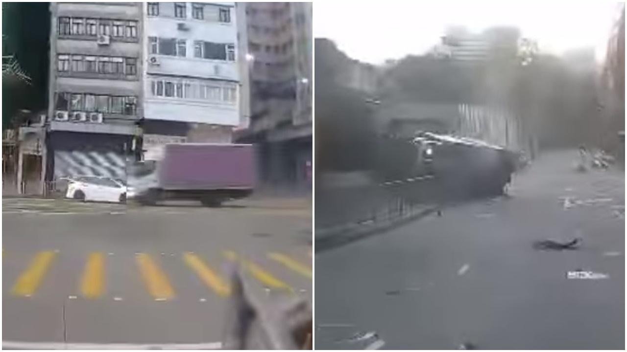 密斗貨車與私家車相撞