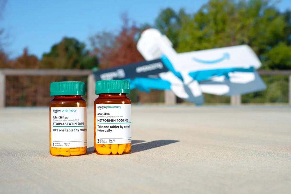 Amazon藥房德州試行無人機空投，處方藥1小時內送到家門。(網上圖片)
