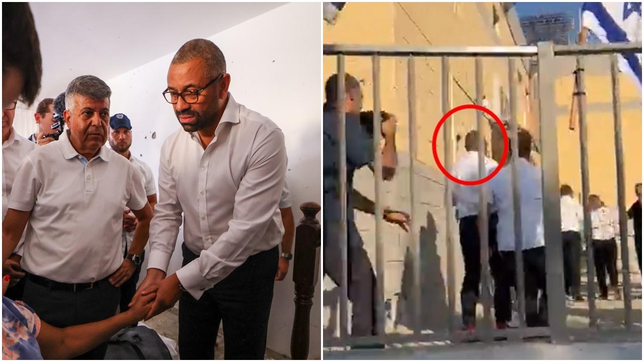 英外相訪以期間遇空襲警報，慌忙躲避畫面曝光。