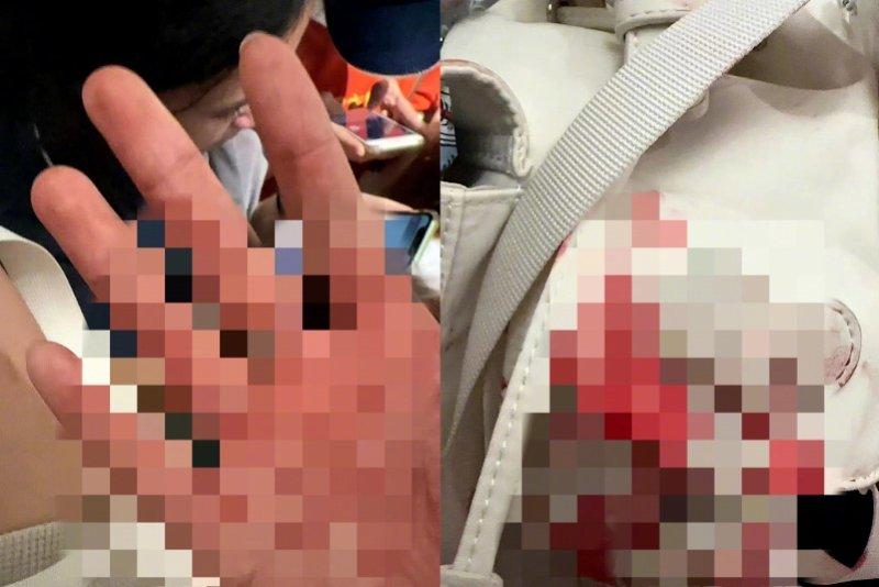  曼谷商場槍擊案，中國倖存者李藝（化名）拍攝的事發現場照片。(網上圖片)