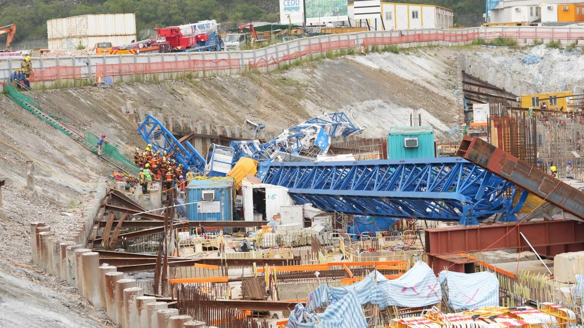 精進建築一個安達臣道地盤，去年9月發生天秤倒塌的致命工業意外。(資料圖片／陳奕釗攝)