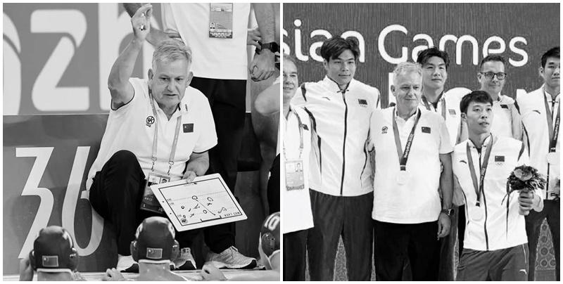 來自黑山的中國男子水球隊主教練波羅比奇(Petar Porobic)於回國航班上因心臟病不幸離世，享年67歲，他在杭州亞運奪得銀牌。(網上圖片)