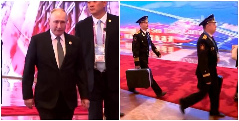 普京訪華期間 隨扈攜「核按鈕」手提箱罕見曝光 (路透社)