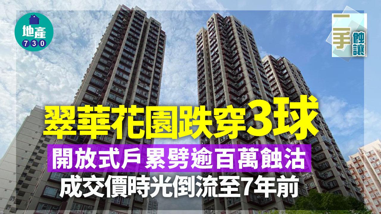 二手蝕讓｜翠華花園開放式戶累劈逾「1球」蝕沽 成交價時光倒流至7年前