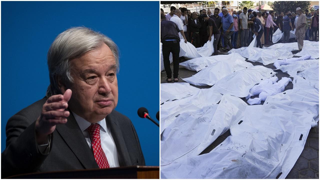 古特雷斯警告加沙成為「兒童墓園」，美以商戰術性暫時停火。(AP)