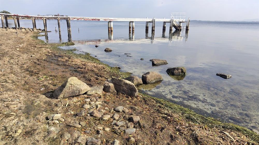 日本近畿乾旱，琵琶湖水位急降。(X)