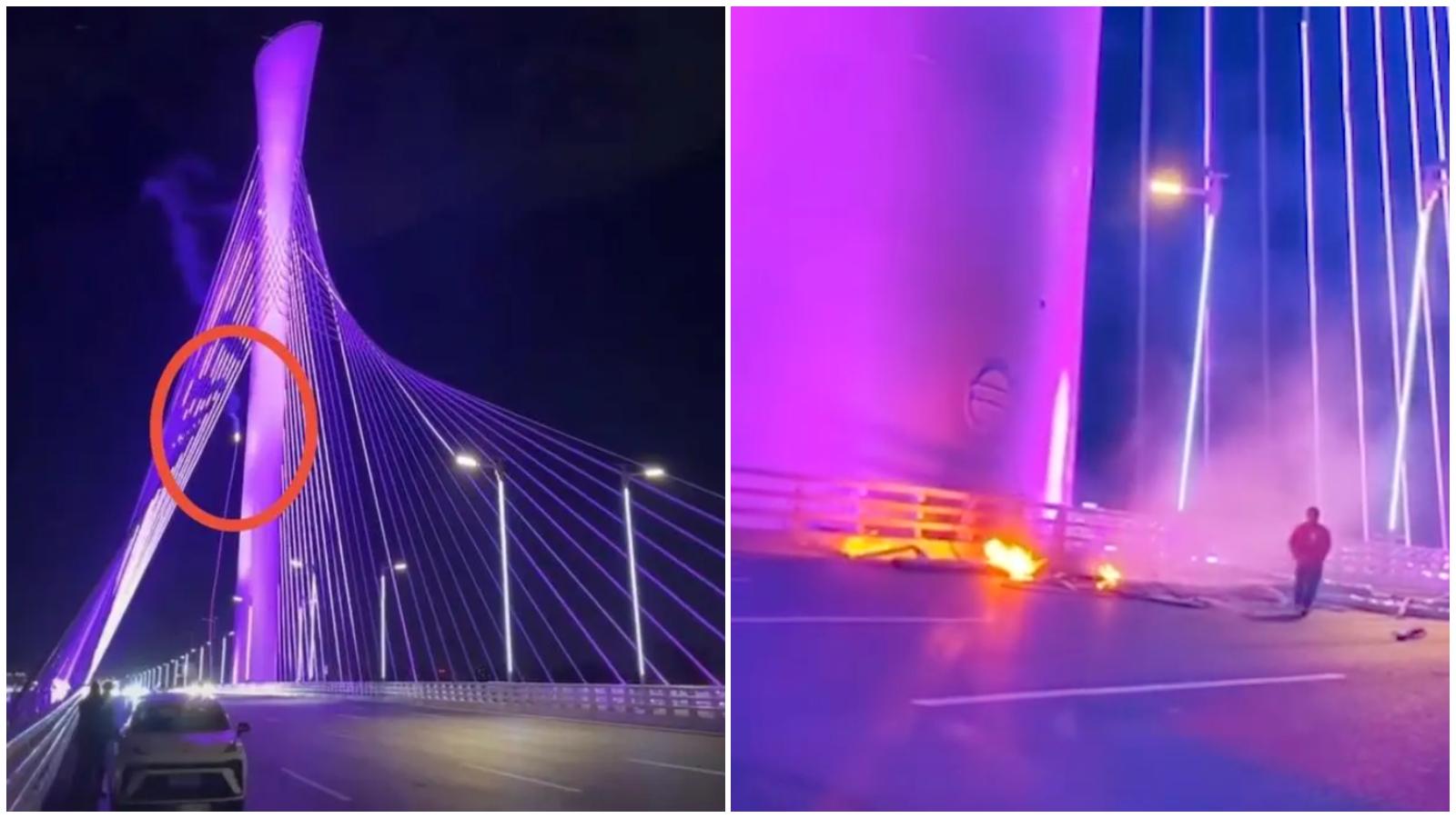 河北石家莊「網紅橋」通車一個月傳鋼纜斷裂　官方：僅掛燈掉落