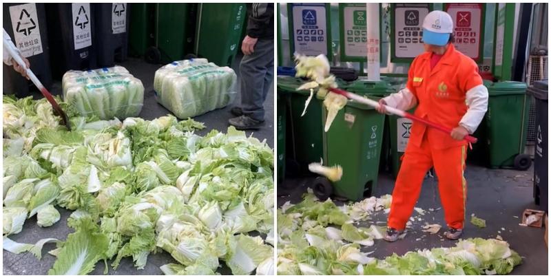 北京垃圾站「回收KPI」為達標 新鮮白菜搗碎當廚餘棄置