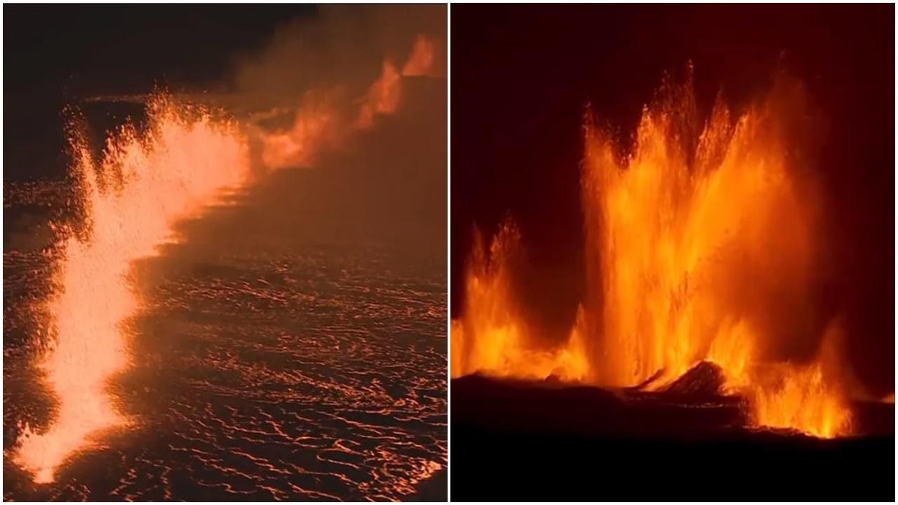 冰島火山爆發｜噴發畫面曝光　4000居民已撤離。(X)