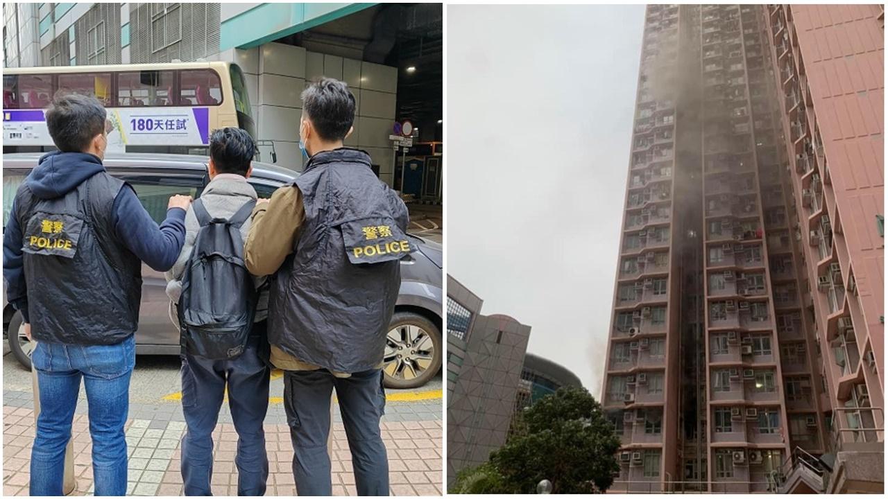 將軍澳尚德邨3度遭縱火，46歲男子被捕。