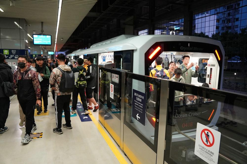 澳門輕軌氹仔線延伸至媽閣站今日開通。(議事亭陣地@FB)