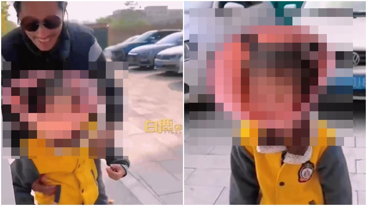 為防玩手機竟逼孫女戴上這東西，網民：根本是虐待。(微博)