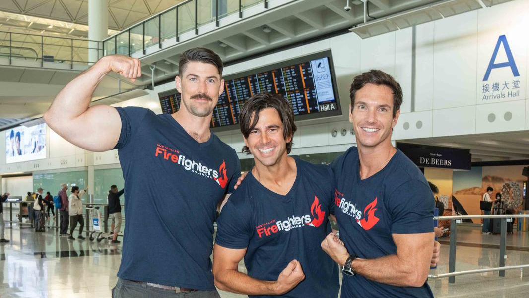 三位消防男神今日抵港 氣溫急降明天火辣試食