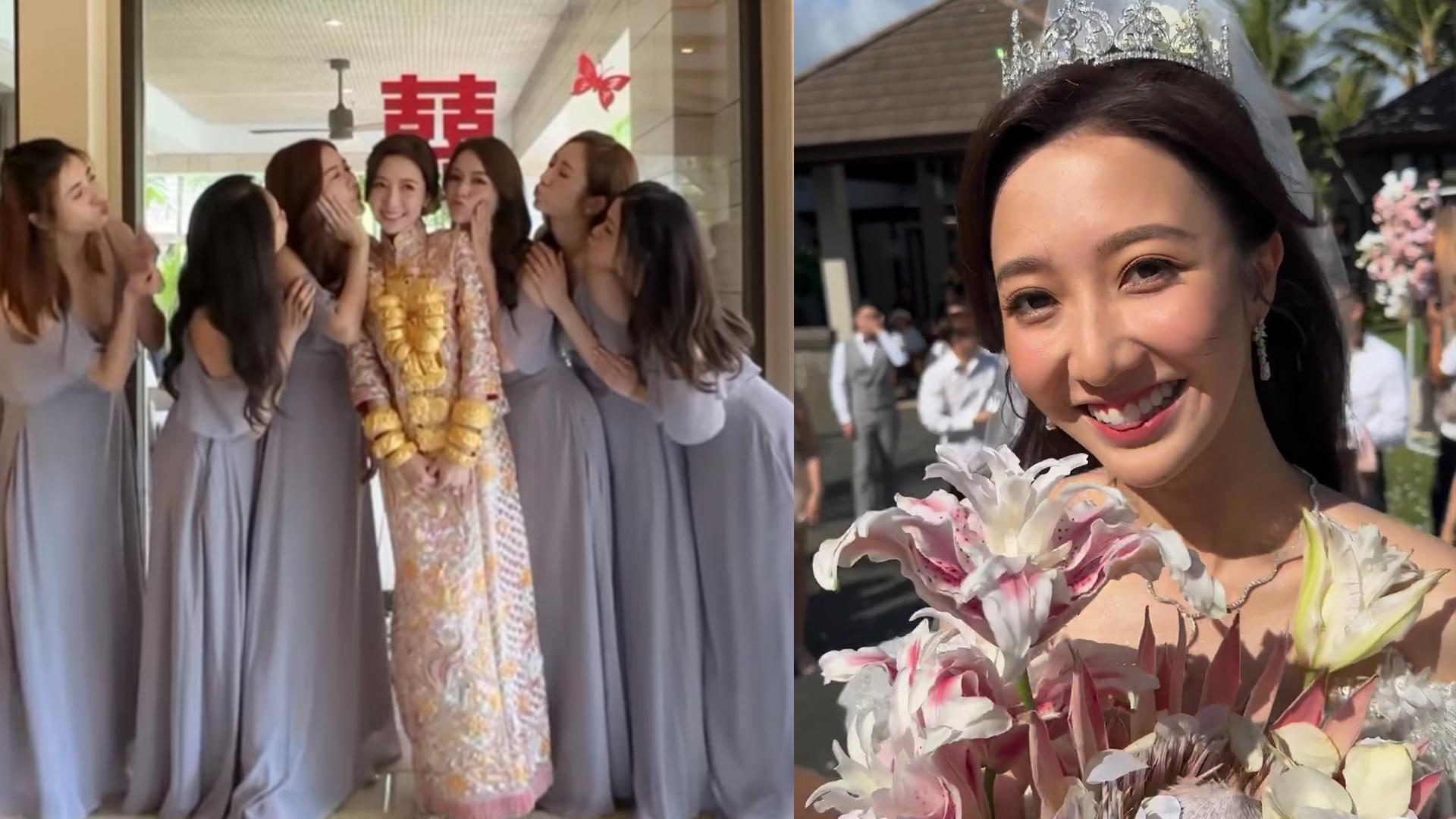 何依婷結婚｜會場狂放煙花 金鈪掛滿成個身與湯洛雯硬撼
