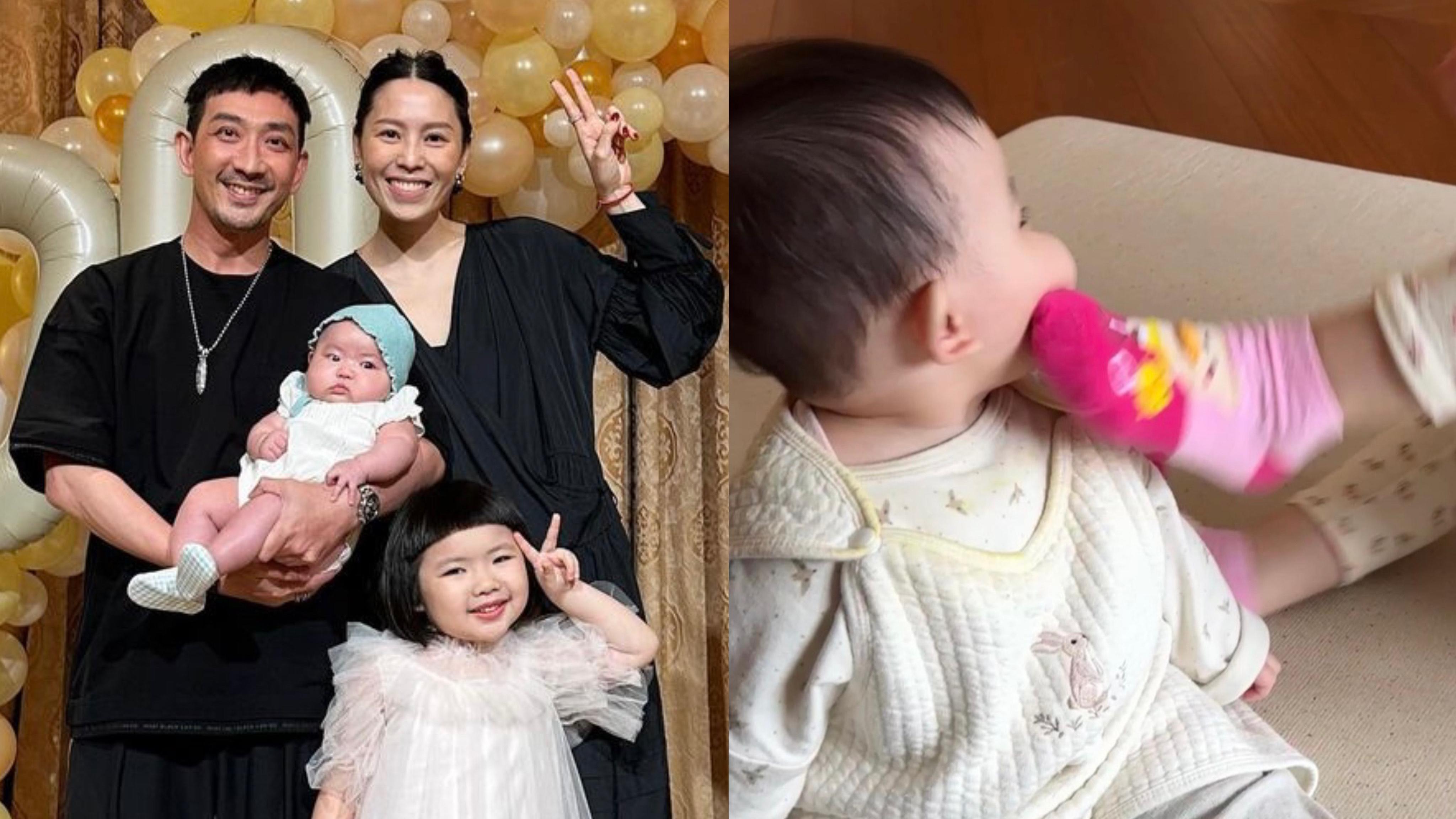 李元元Lucy「旋風腿」踢中妹妹 10個月大Sucy即嘔奶