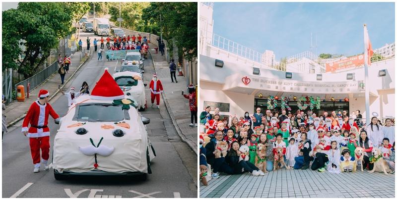 大口環根德公爵夫人兒童醫院今年恢復傳統，醫護人員化身聖誕老人及卡通人物，乘坐動物造型的特色車輛舉辦巡遊，並在聖誕小狗陪同下探望留院病童。