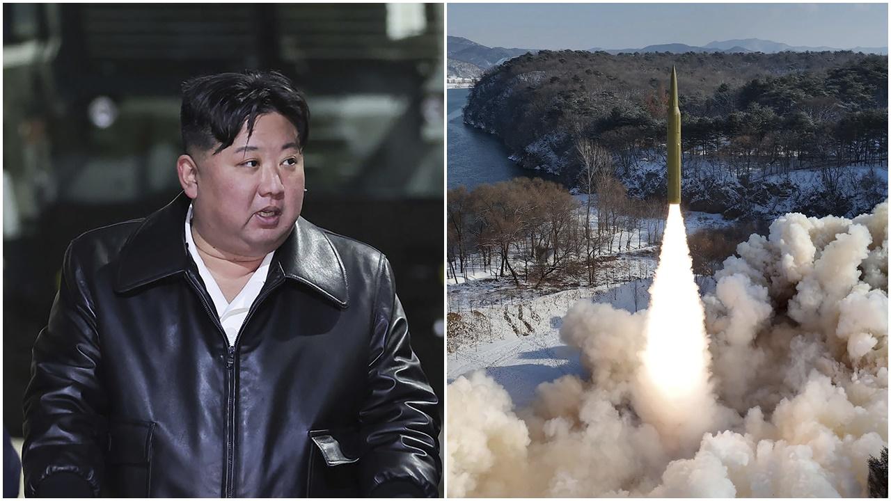 北韓稱昨日成功試射中遠程固體燃料彈道導彈。(AP)