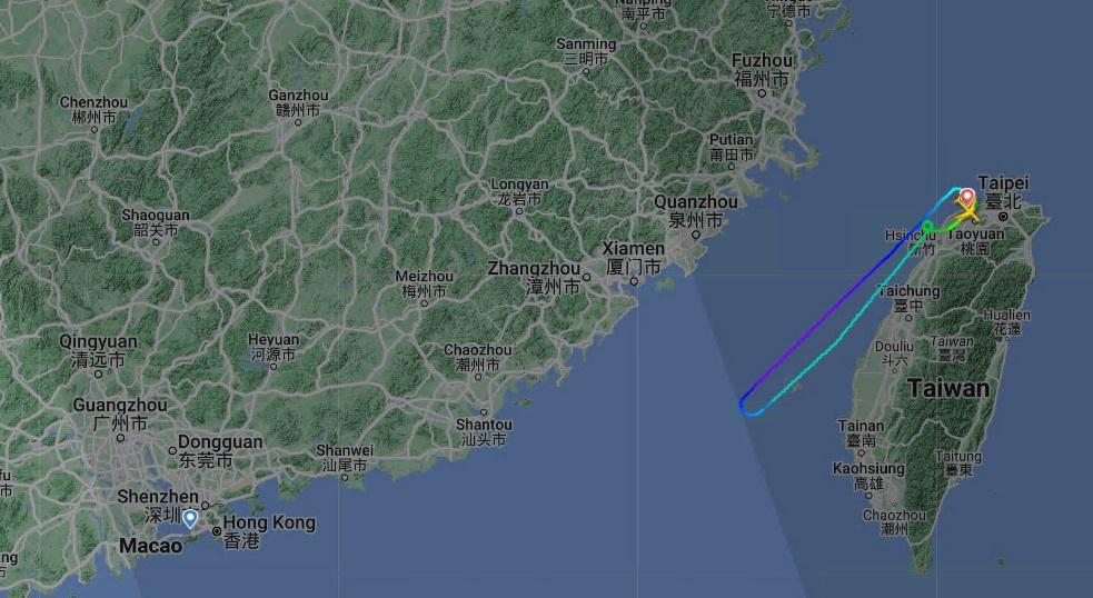 華航台北飛香港航班發出代表緊急情況代碼需折返