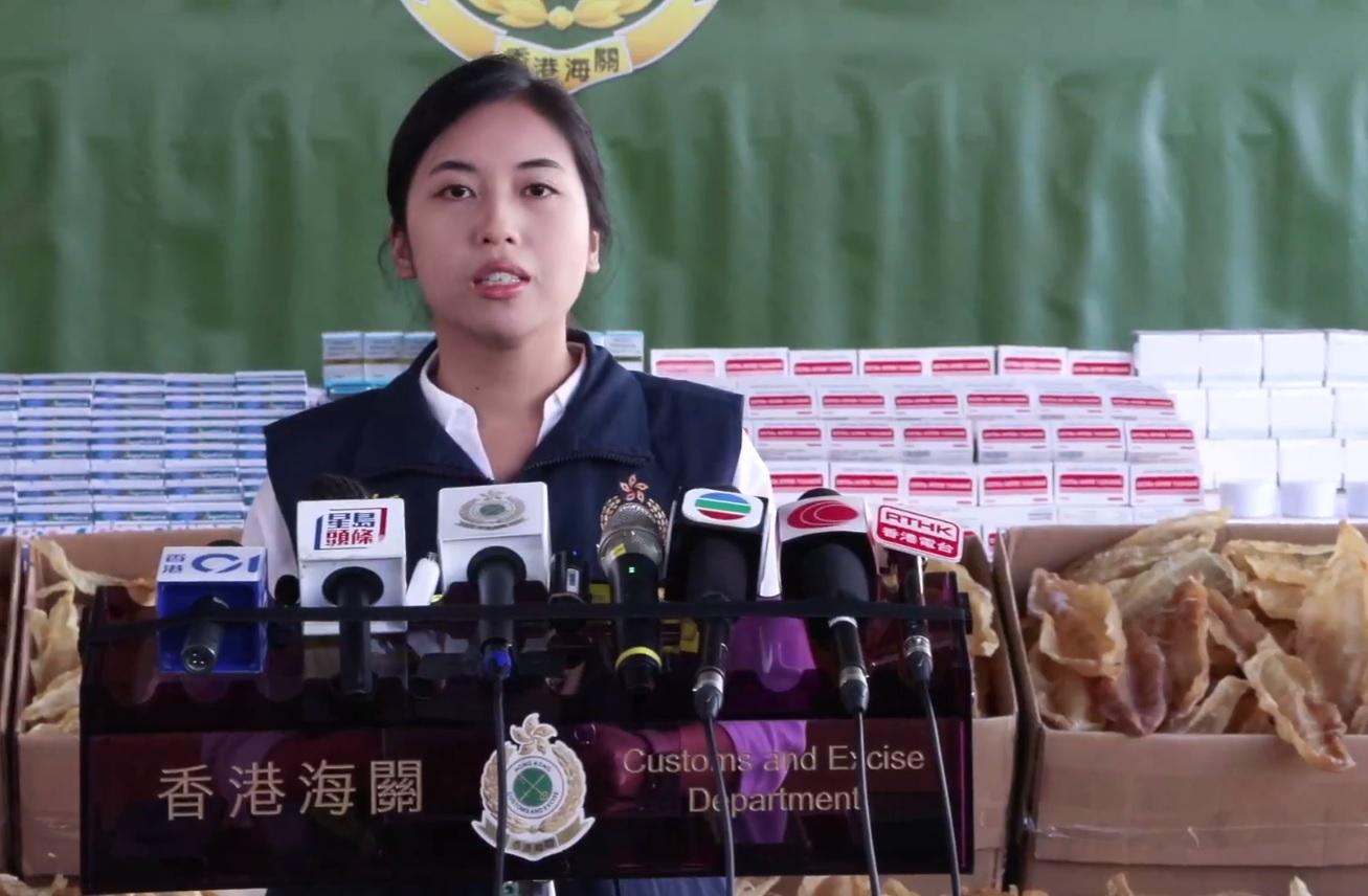 遠洋船走私疑花膠瀕危魚翅等去越南 海關破獲600萬元貨拘1名女子