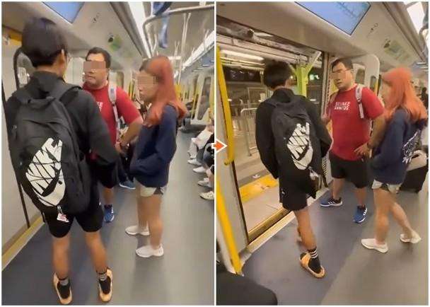 網上熱話｜港鐵女「M痛」踎地惹目光　斥男生視姦：你知唔知性騷擾嘅定義係咩？(影片截圖)
