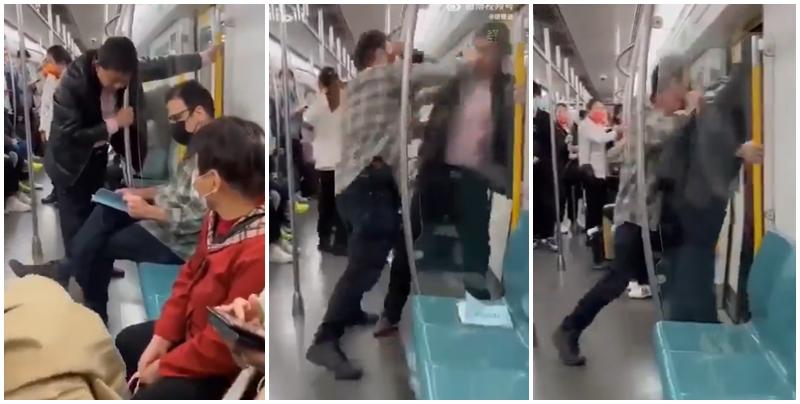 內地社交平台近日流傳一段影片，一名外籍男子在北京坐地鐵時，無故被一名中年男子騷擾挑釁，還被連吐3次口水，結果外籍男忍無可忍下起身使出「上勾拳」暴打該男子，更將其推出車廂
