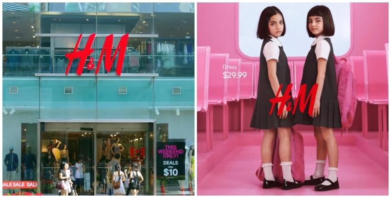 廣告主角是兩名小女生，她們都穿著短袖白色襯衫、外罩無袖連身學生洋裝，裙長為膝上高度，並搭配白襪和黑色上學鞋。H&M把廣告刊登在社交平台時，廣告詞為「H&M的返校時尚風格吸引那些回頭看的眼光」。