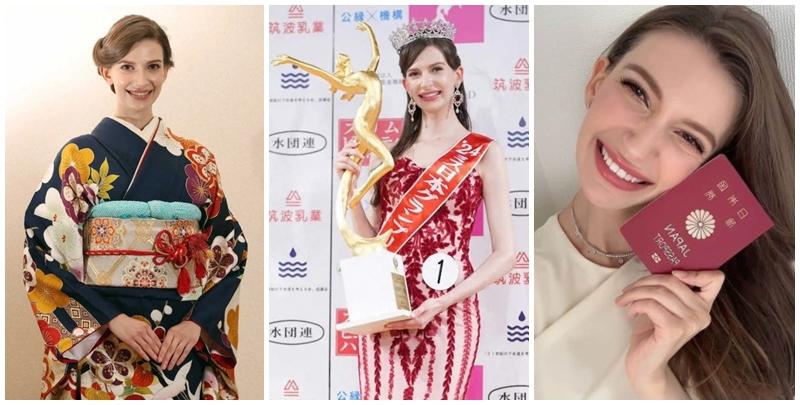早前舉行的第56屆日本小姐選舉，由沒日本血統、前年入籍的26歲烏克蘭佳麗金奪得后冠，再引發國籍爭議。（網上圖片）