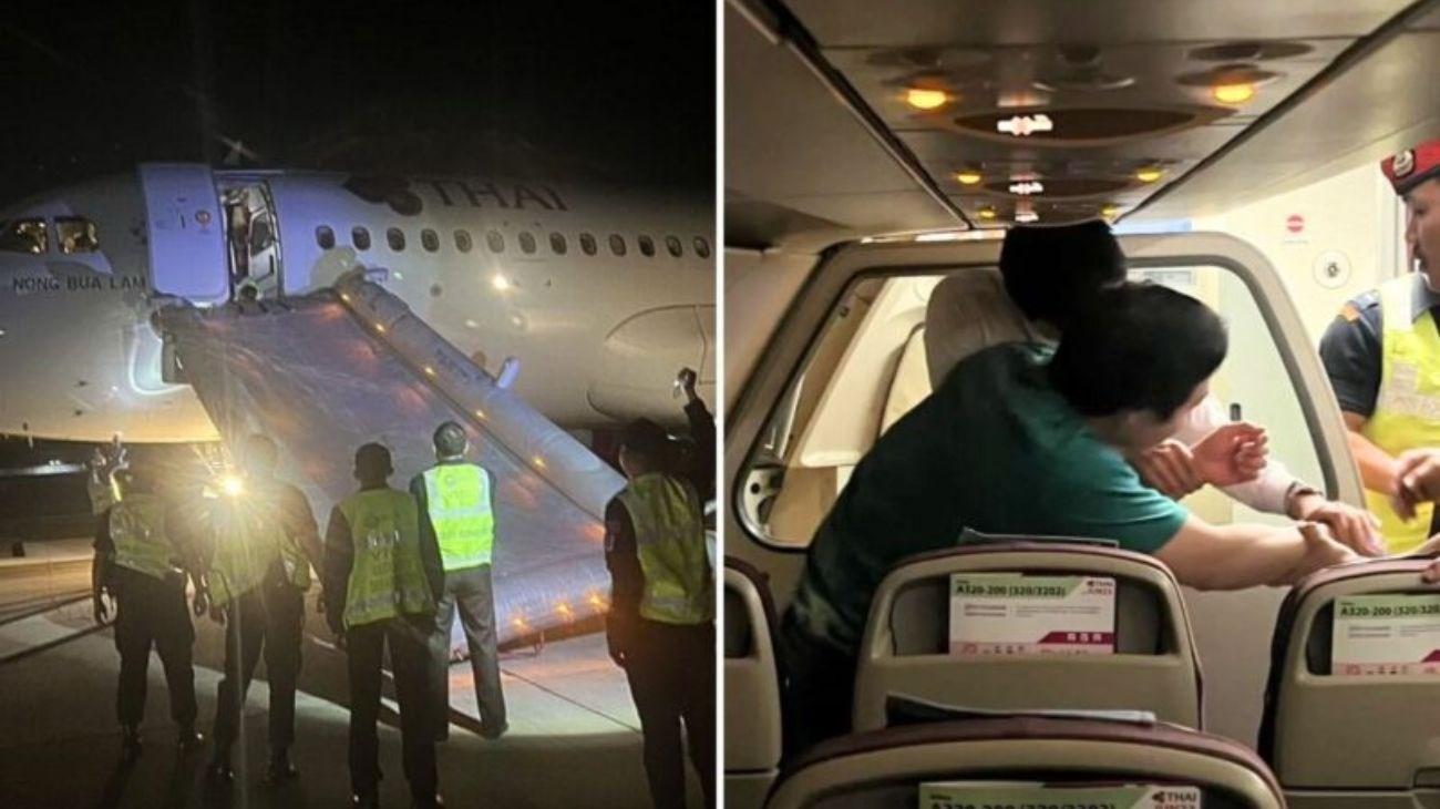 機上一名加拿大籍華裔男乘客突然打開緊急逃生門，令客機的疏散滑梯打開，客機被逼停下。（網上圖片）