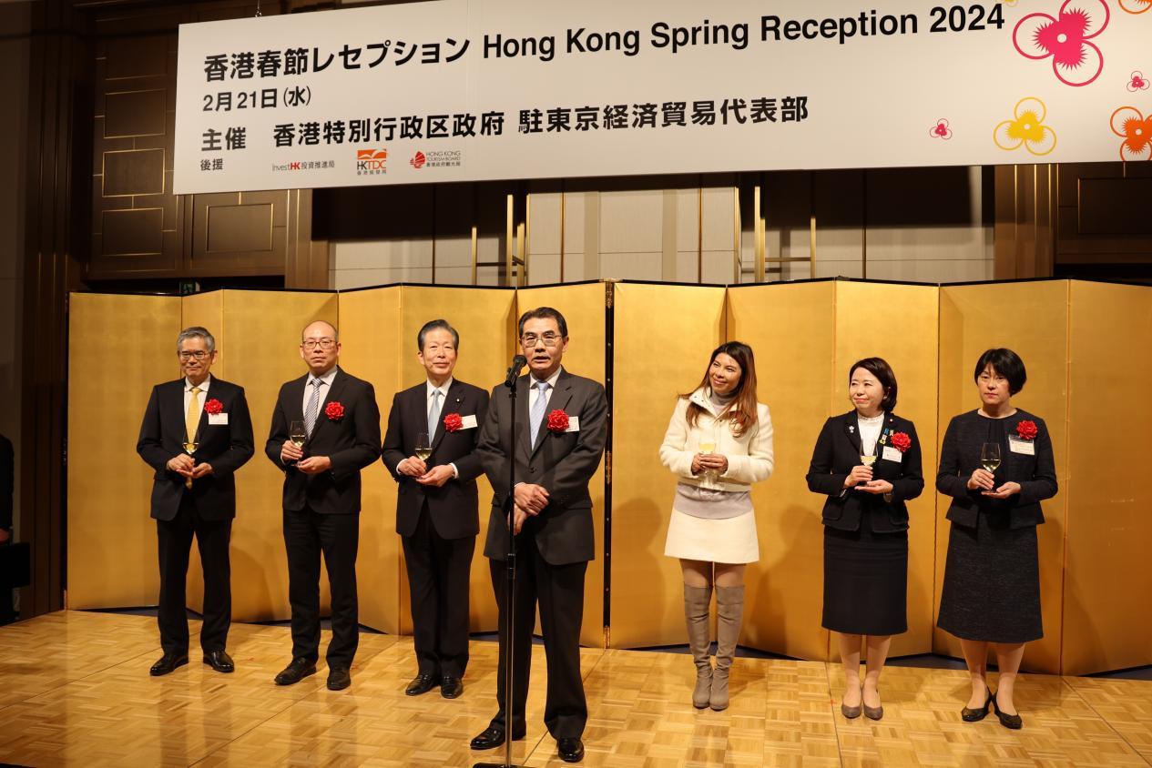 中國駐日本大使吳江浩周三(21日)出席香港特區政府駐日經貿辦事處春節招待會並致辭。(中國駐日本大使館網站)