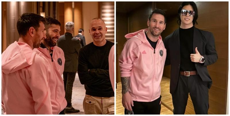 美斯訪日本｜晚宴與恩尼斯達聚舊笑開懷  美斯送「日本第一牛郎」簽名波砵