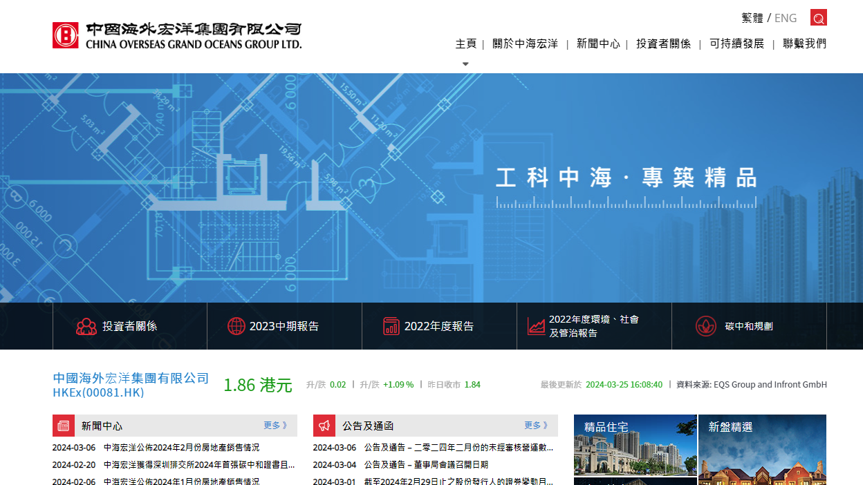 企業放榜｜中國海外宏洋去年少賺27% 削派息27%