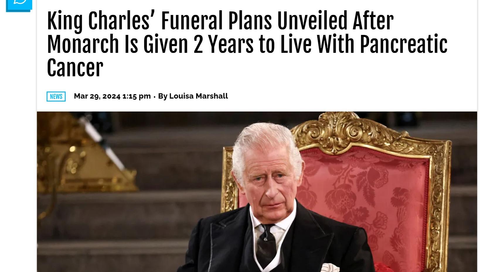 英國王室｜患癌查理斯