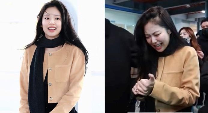 飛巴黎睇騷 Jennie@BLACKPINK機場混亂受傷(有片)