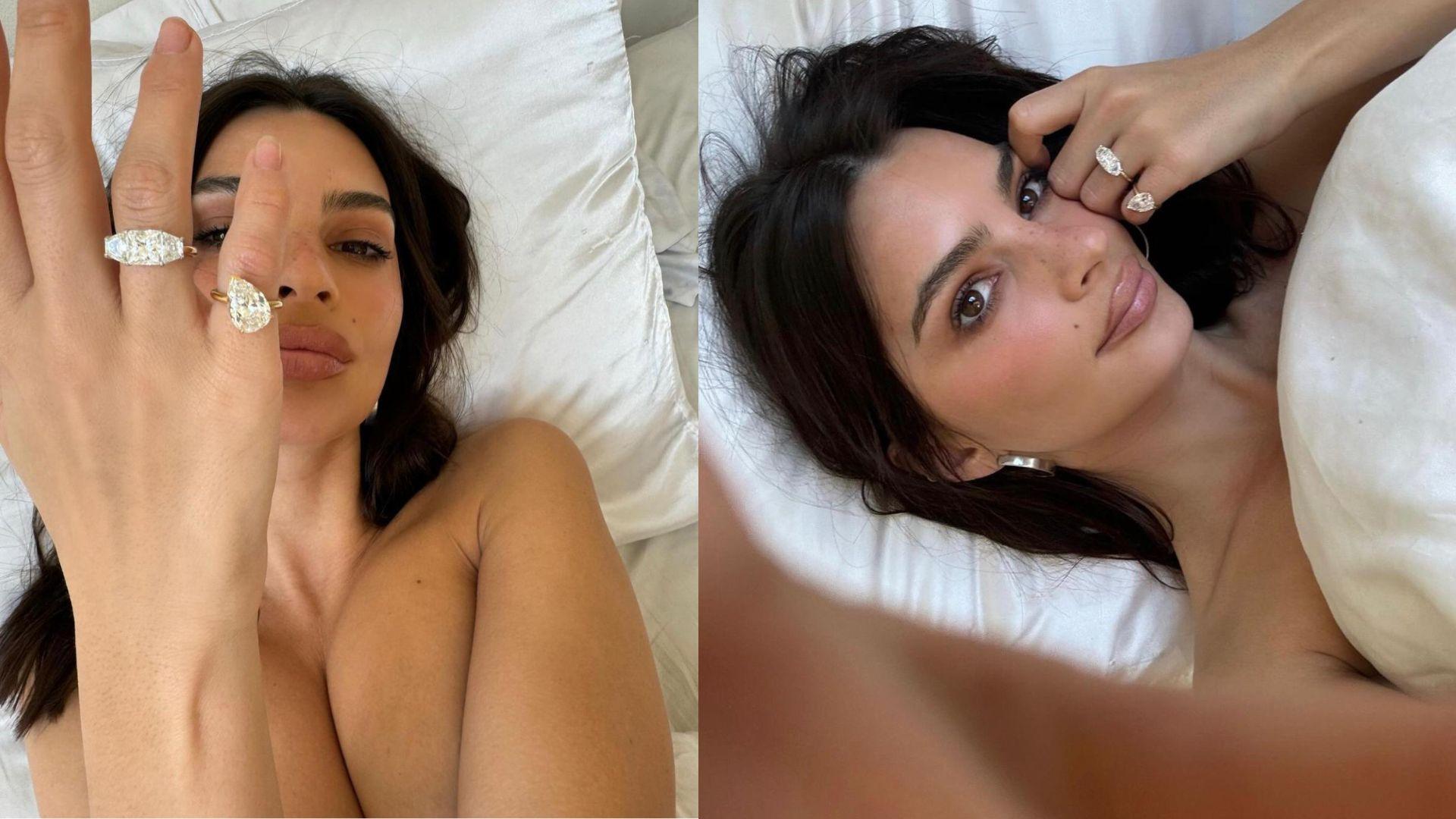 《失蹤罪》女星Emily Ratajkowski自拍床照 切割婚戒慶祝離婚