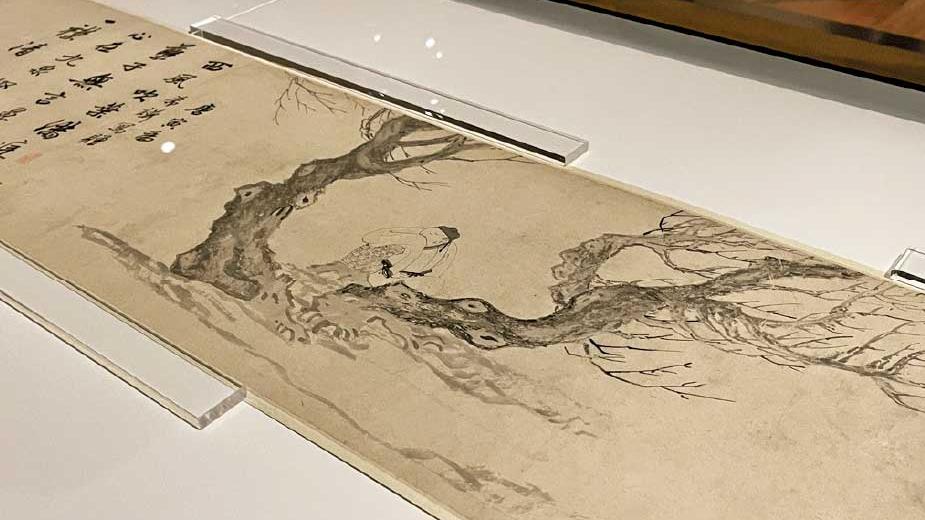 故宮博物院藏明代人物畫名品展推二期珍品 唐伯虎風木圖珍罕詩書畫印合璧