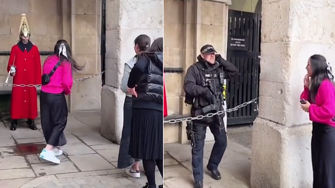 美國女遊客「調戲」御林軍 特警嚴詞訓斥獲激讚(有片)