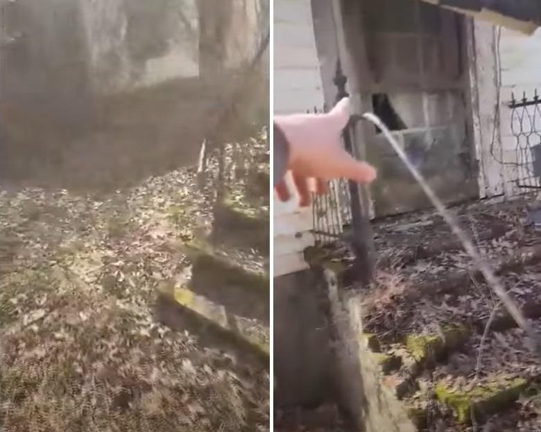 廢棄房屋看來陰森，布賴恩特從破爛窗查看屋內狀況。(互聯網)