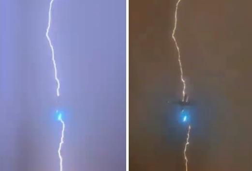 飛行學員韋斯特意外拍下客機在空中遭雷電擊中一刻。(互聯網)