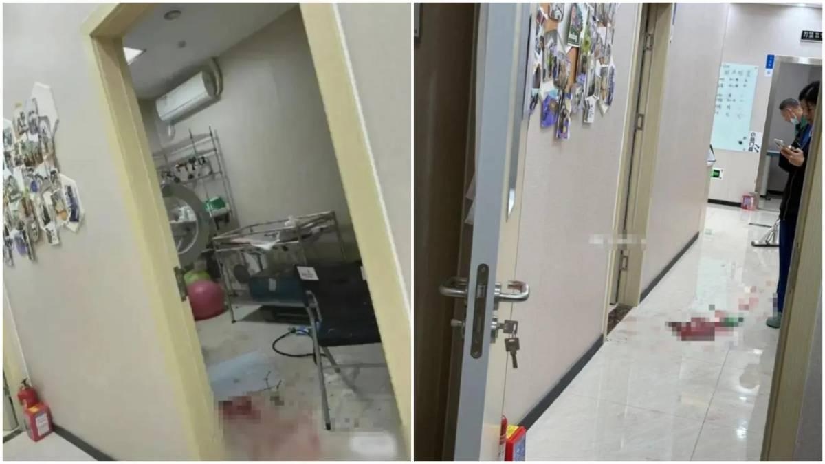 網傳照片顯示，爆炸威力相當巨大，地面有大量血跡。