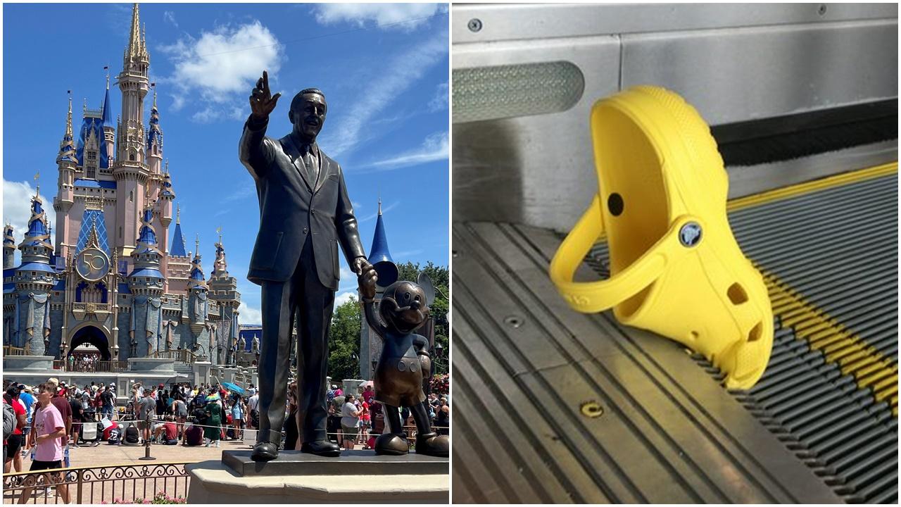 佛州迪士尼嫌意外太多？禁穿Crocs窿窿鞋搭扶手電梯。