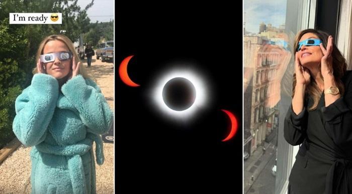 荷李活名人分享「日全食」趣怪圖