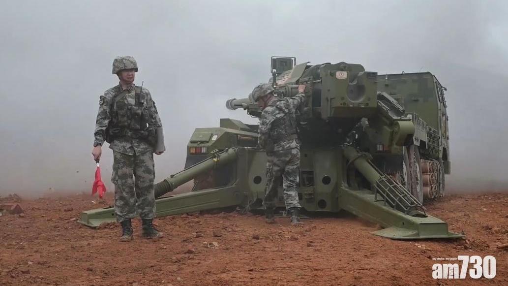 解放軍中緬邊境中方一側展開聯合實兵實彈演習