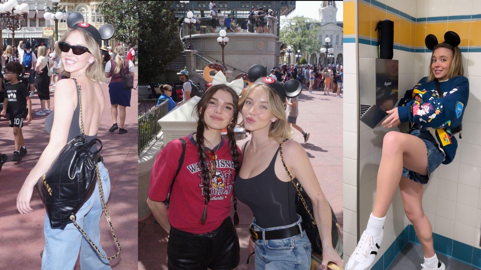 Sydney Sweeney拋胸殺入迪士尼 玩到濕身用烘手機吹乾下半身