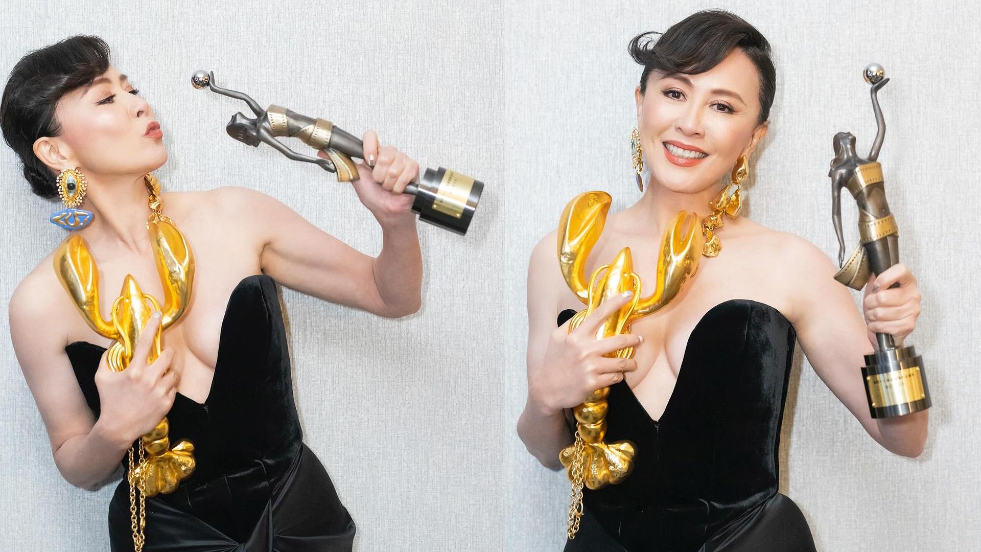 金像獎2024｜梁朝偉拎影帝 劉嘉玲超開心拎起龍蝦晒事業線